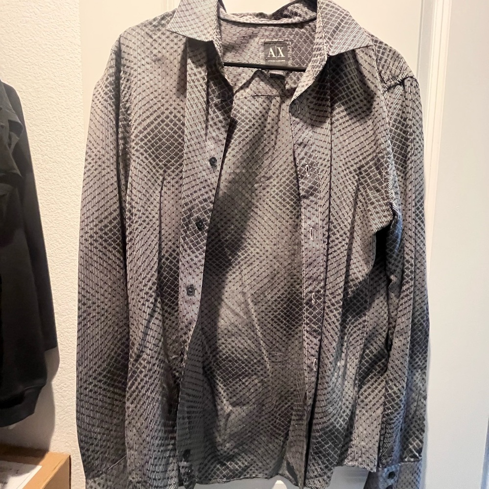 Armani Exchange Textured Gray Shirt